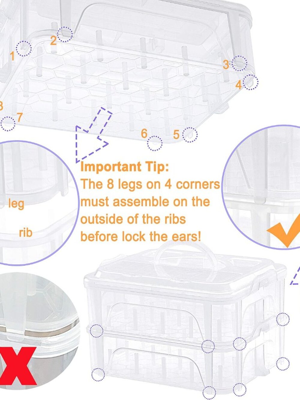 3 Layer Stackable Clear Storage Box Organizer - Picture 7 of 7